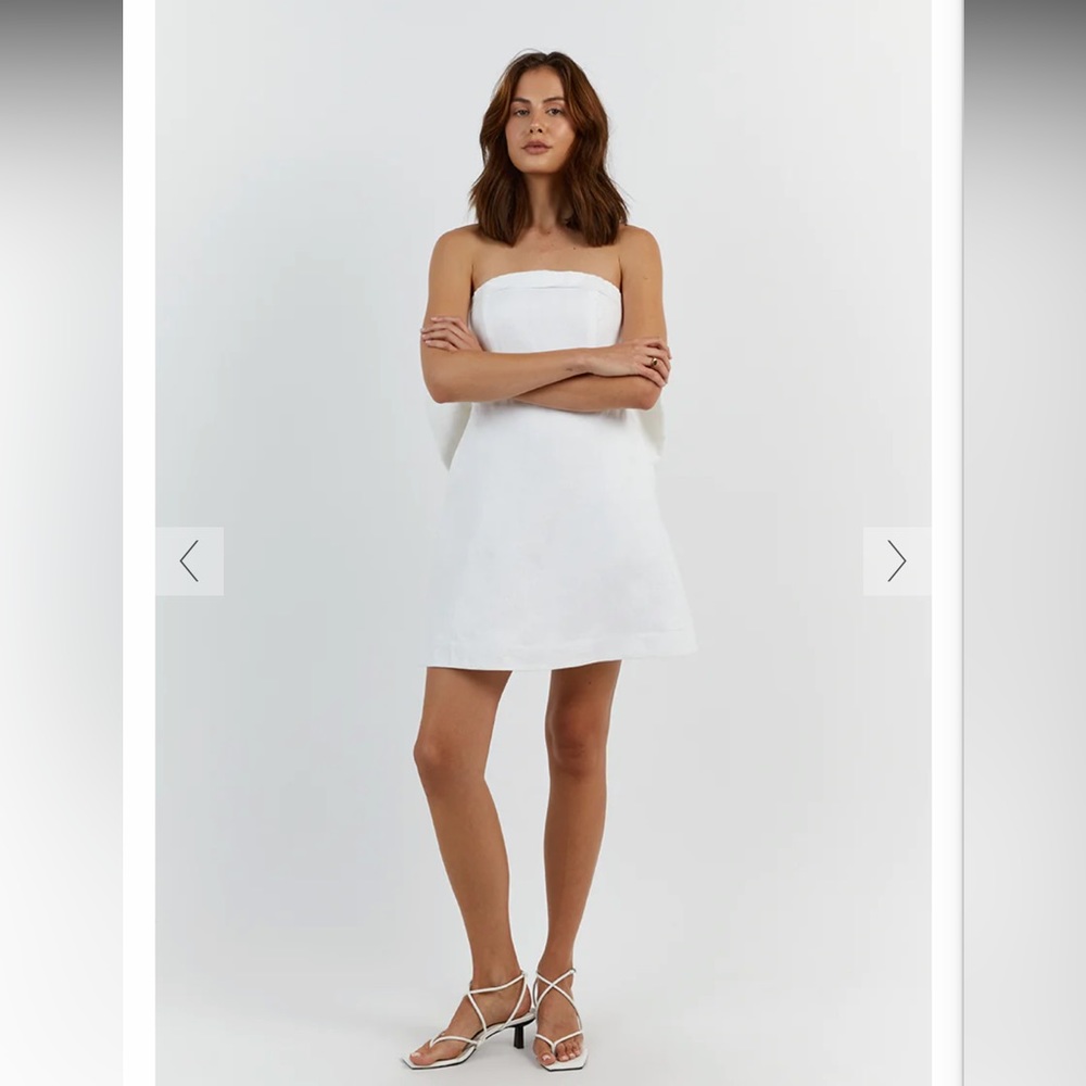 Dissh - Aisle White Linen Back Bow Dress